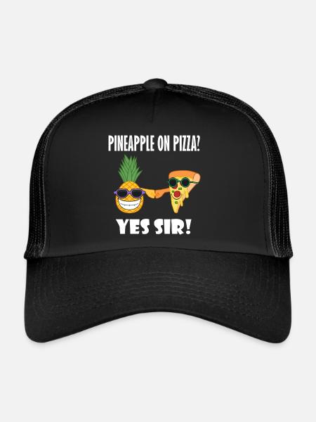 Pizza à l'ananas Buddy Ironic Pals Hawaii Pizza - Casquette trucker  - noir/noir - Devant