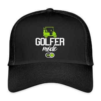 Golf Cart Golfer Golfing Vintage Golfer - Trucker Cap - black/black - Front