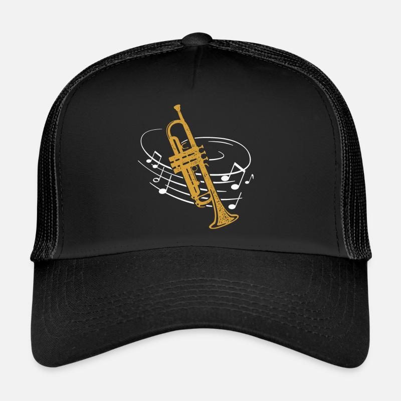 Trompete Noten Trompeter Blasmusik Musiker - Trucker Cap - Schwarz/Schwarz