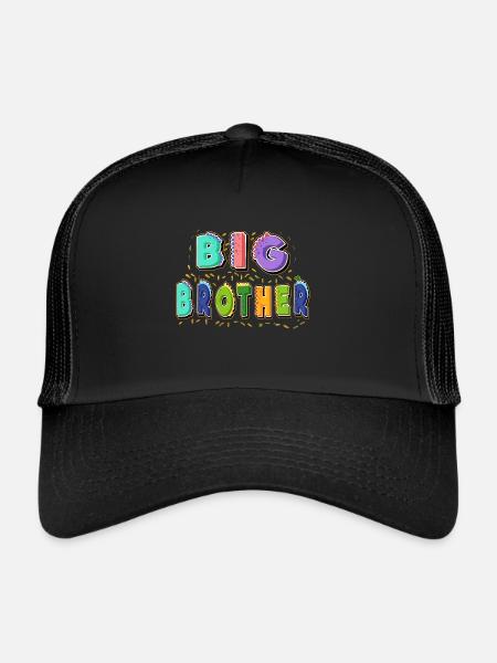 grand frère, promu grand frère Cadeau - Casquette trucker  - noir/noir - Devant