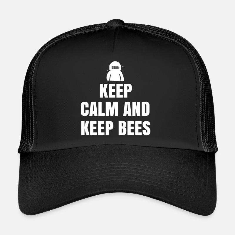 keep calm and keep bees - Trucker Cap - black/black