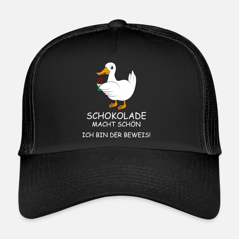 Ente mit Schokolade Spruch Trucker Cap