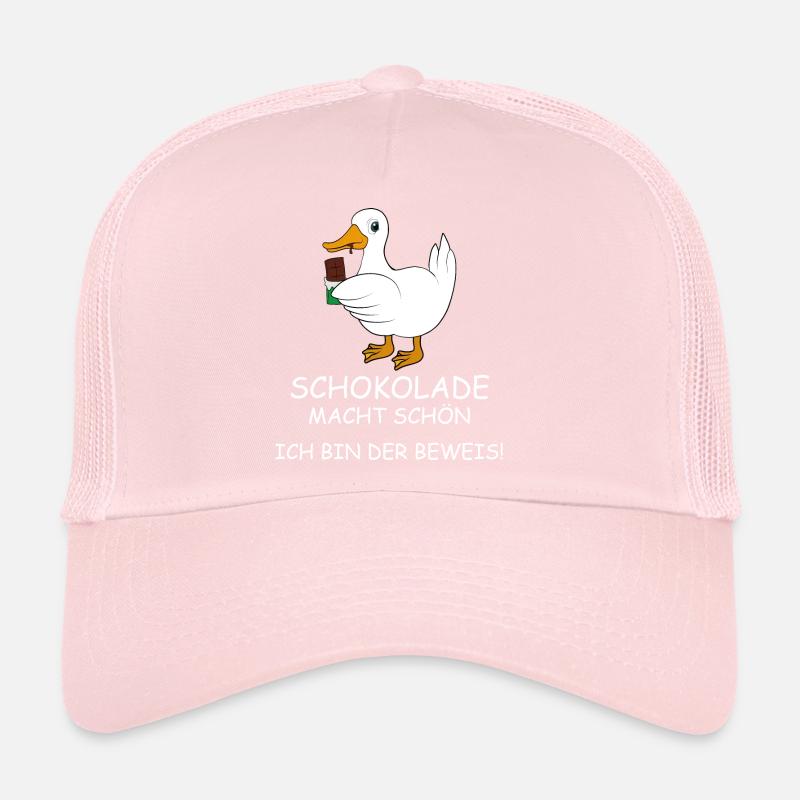 Ente mit Schokolade Spruch Trucker Cap