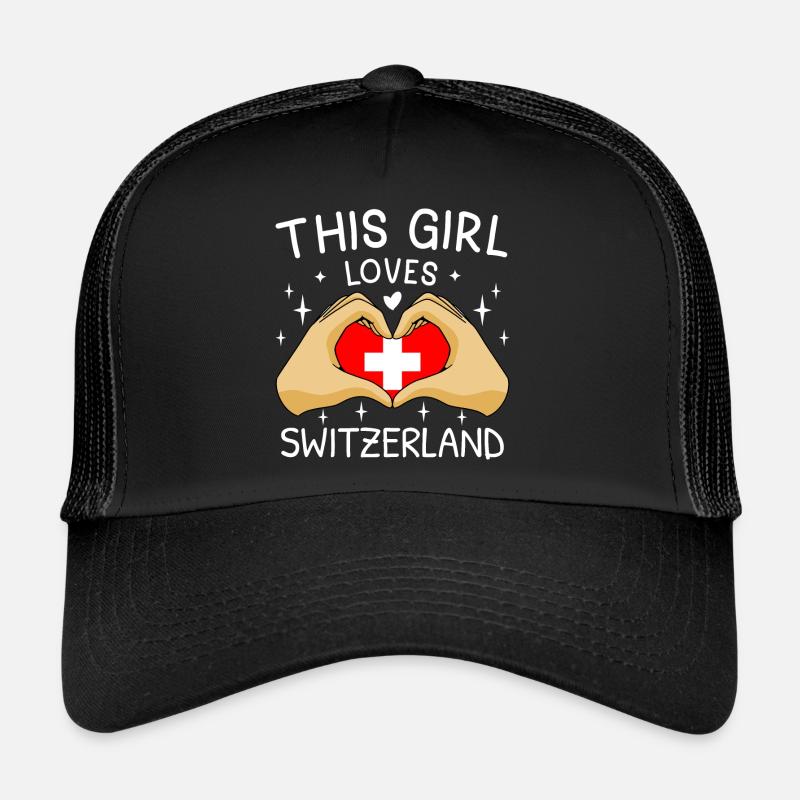Schweiz Flagge Vintage Kreuz Herz Schweizer Trucker Cap