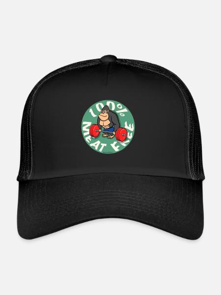 100% Meat Free - Trucker Cap - black/black - Front