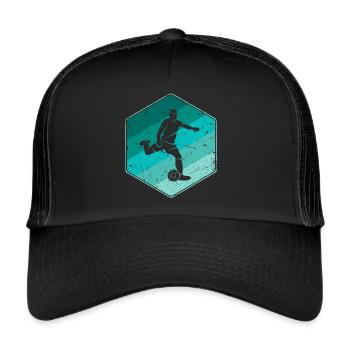 Footballer Retro Football Player Football Player - Trucker Cap - black/black - Front