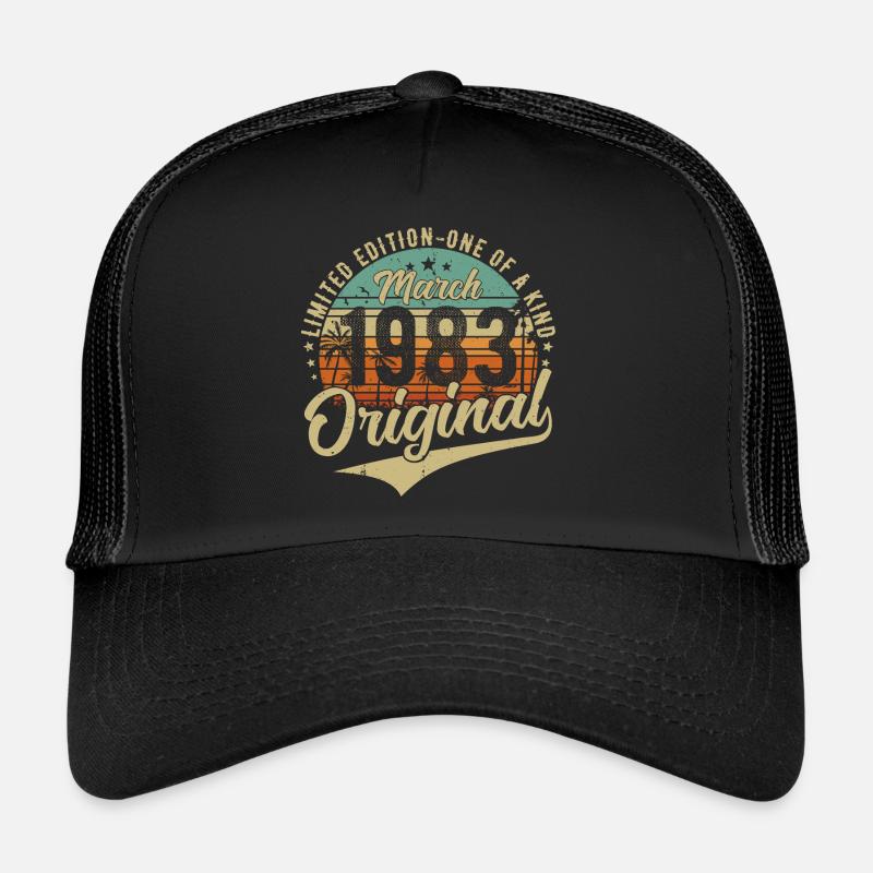 Mars 1983 Anniversaire du millésime original - Casquette trucker - noir/noir