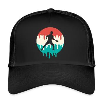 Tischtennis Spieler triefend Tischtennisspieler - Trucker Cap - Schwarz/Schwarz - Vorne