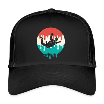 Skydiver Fallschirmspringer Vintage Skydiving - Trucker Cap - Schwarz/Schwarz - Vorne