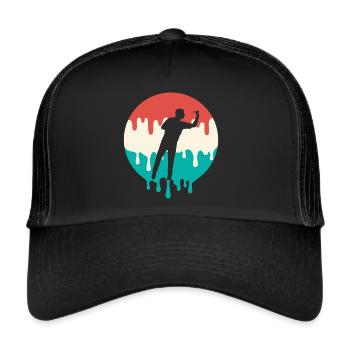 Darts player dripping darts game darts player - Trucker Cap - black/black - Front