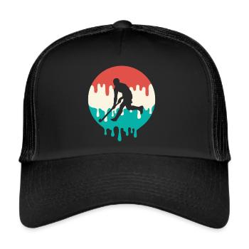 Field hockey player dripping design hockey player - Trucker Cap - black/black - Front