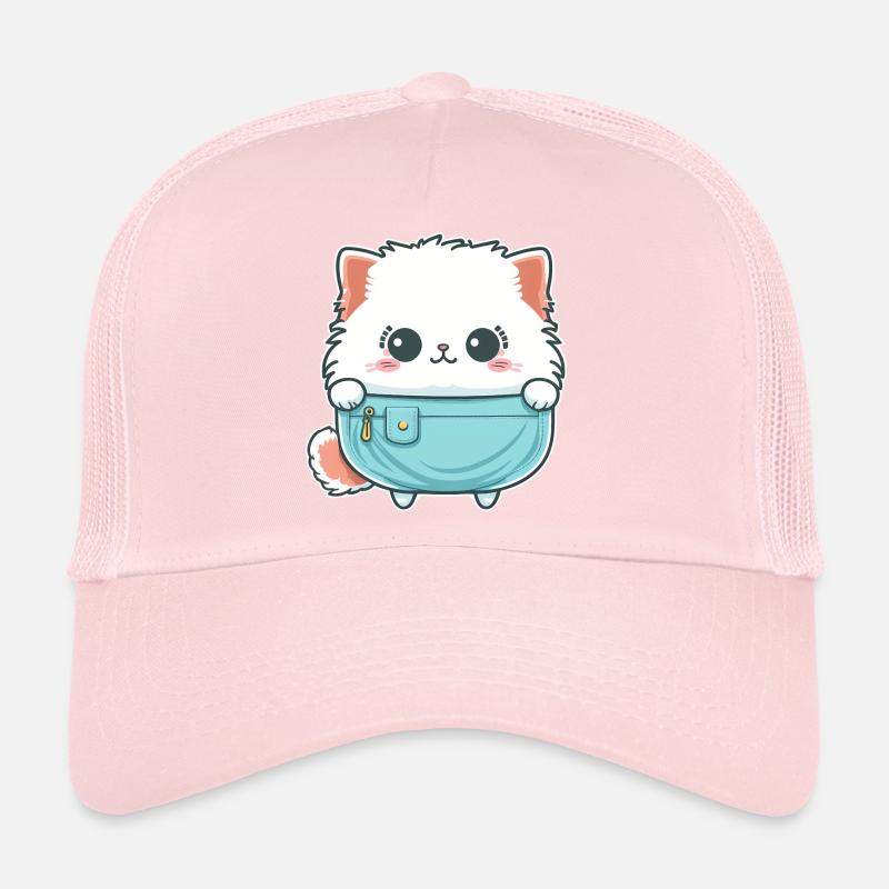 Mignon chat angora dans un sac Casquette trucker 