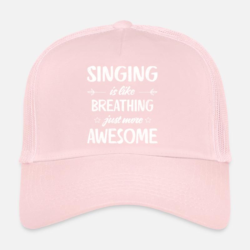 Singing is like breathing just more awesome Retro Trucker Cap