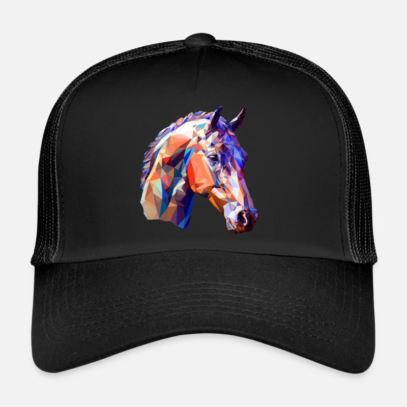Colorful Polygon Horse Creative Art Design Trucker Cap
