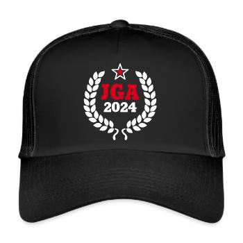 JGA 2024 Team Bräutigam - Junggesellenabschied - Trucker Cap - Schwarz/Schwarz - Vorne