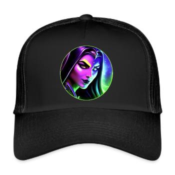 Wow Mage Elfe de la nuit - Casquette trucker  - noir/noir - Devant