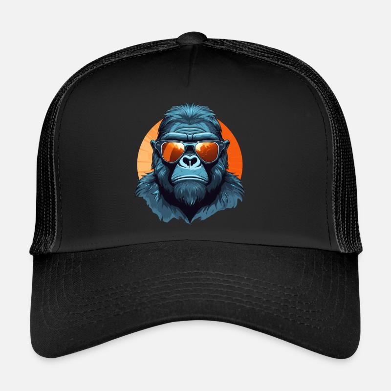 Gorille cool - gorille avec des lunettes de soleil au Casquette trucker 