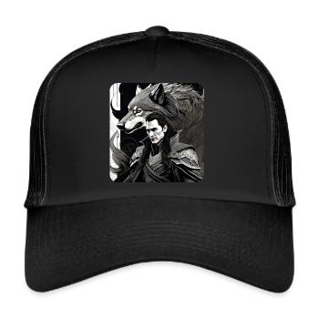 Loki with Fenri's Wolf Asgard Ragnarok - Trucker Cap - black/black - Front