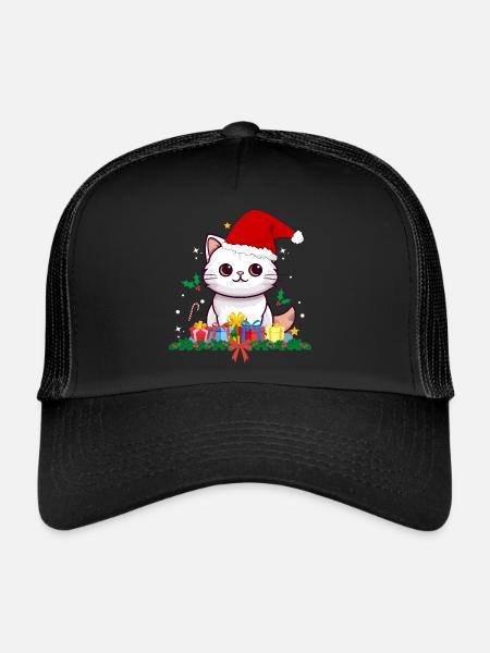 Drôles de chats de Noël - Casquette trucker  - noir/noir - Devant