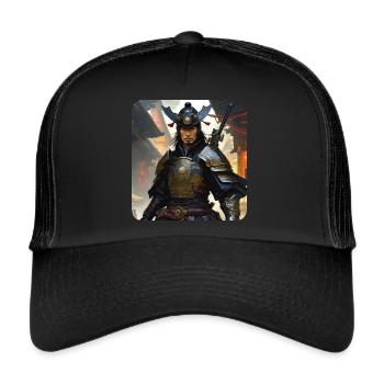 Proud Samurai Warrior Japan Asia Kendo Ninja - Trucker Cap - black/black - Front