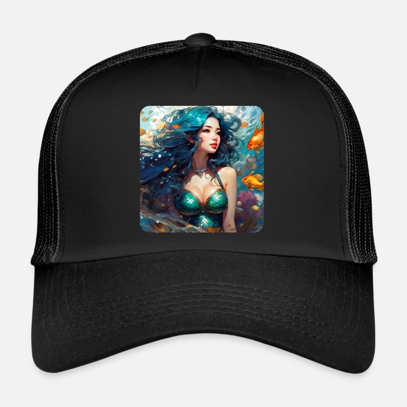 Niedliche Meerjungfrau mit Fischen Trucker Cap