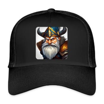 Little grumpy dwarf leprechaun gnome - Trucker Cap - black/black - Front