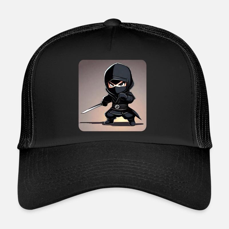 Mignon petit ninja avec épée katana Casquette trucker 