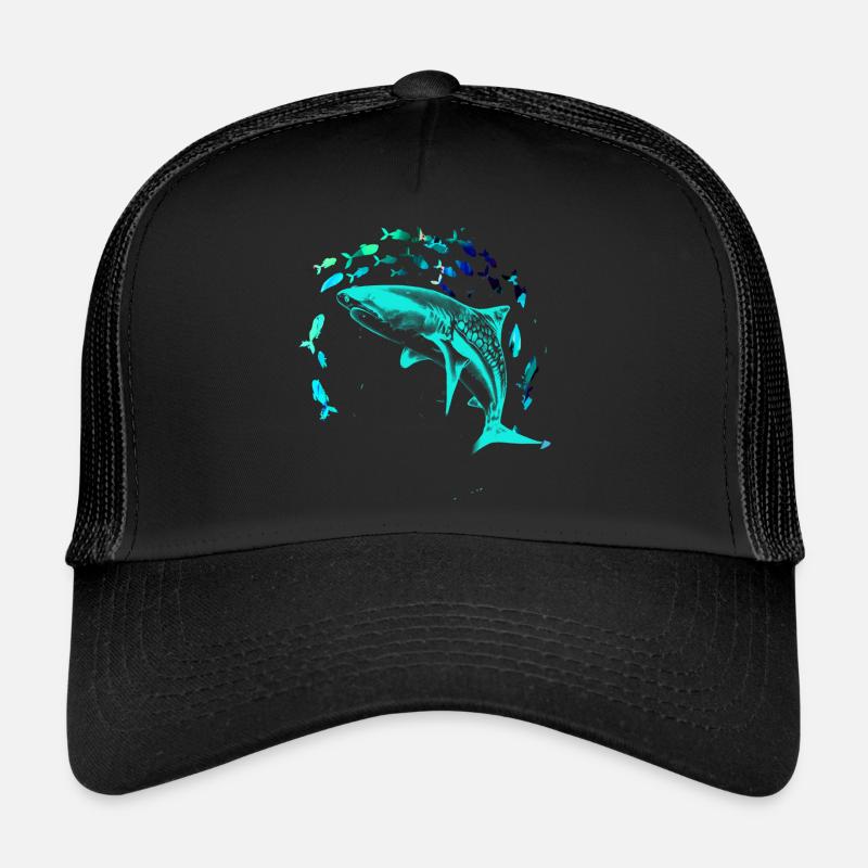 banc de poissons, poissons, peinture, graffitis, requins Casquette trucker 