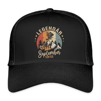 September 1972 - September 1972 Jahrestag 1972 - Trucker Cap - Schwarz/Schwarz - Vorne