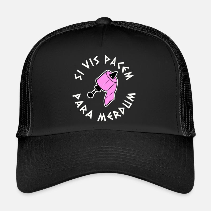 Si Vis Pacem Para Merdum - Casquette trucker  - noir/noir