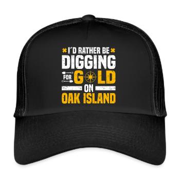 Oak Island Schatzsuche | Sondeln Kanada Geschenke - Trucker Cap - Schwarz/Schwarz - Vorne