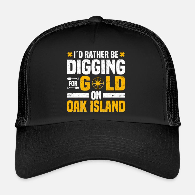 Oak Island Schatzsuche | Sondeln Kanada Geschenke - Trucker Cap - Schwarz/Schwarz