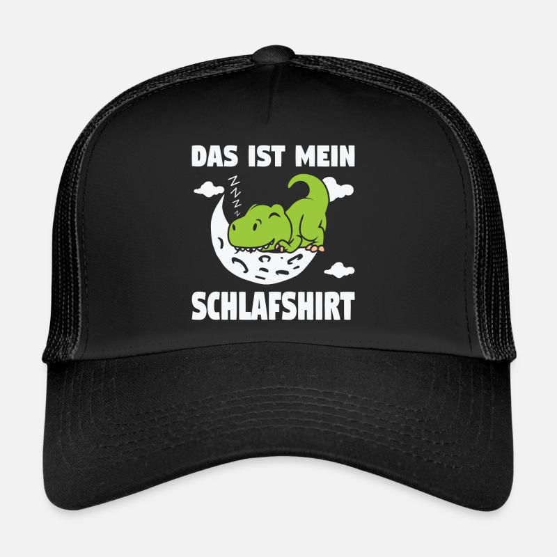 Schlafshirt T-Rex Dino-T-Rex Geschenk - Trucker Cap - Schwarz/Schwarz