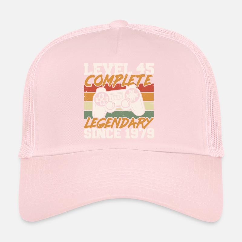 45th Birthday Level 45 Complete Born in 1979 Trucker Cap