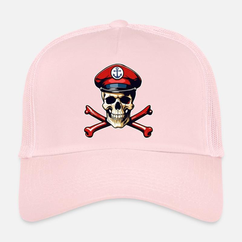 Crâne avec casquette de capitaine Casquette trucker 