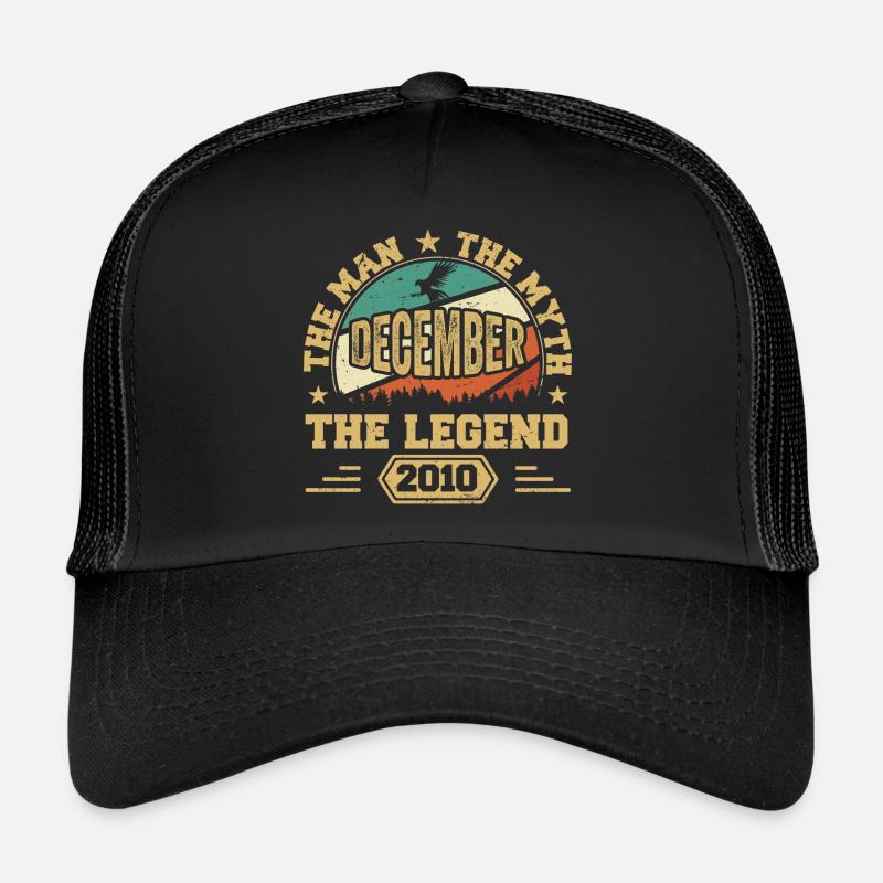 Dezember 2010 Geburtstag Dezember 2010 Geschenk - Trucker Cap - Schwarz/Schwarz