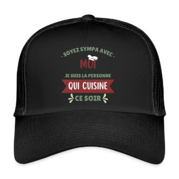Soyez sympa avec moi - Casquette trucker  - noir/noir - Devant
