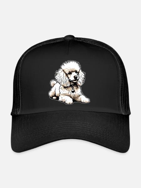 Caniche mignon - Casquette trucker  - noir/noir - Devant
