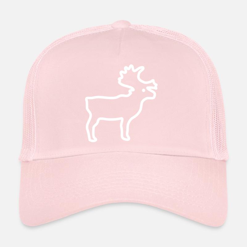 Reindeer as a white outline Trucker Cap