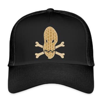 Erdnuss Allergie - Allergisch gegen Erdnüsse - Trucker Cap - Schwarz/Schwarz - Vorne