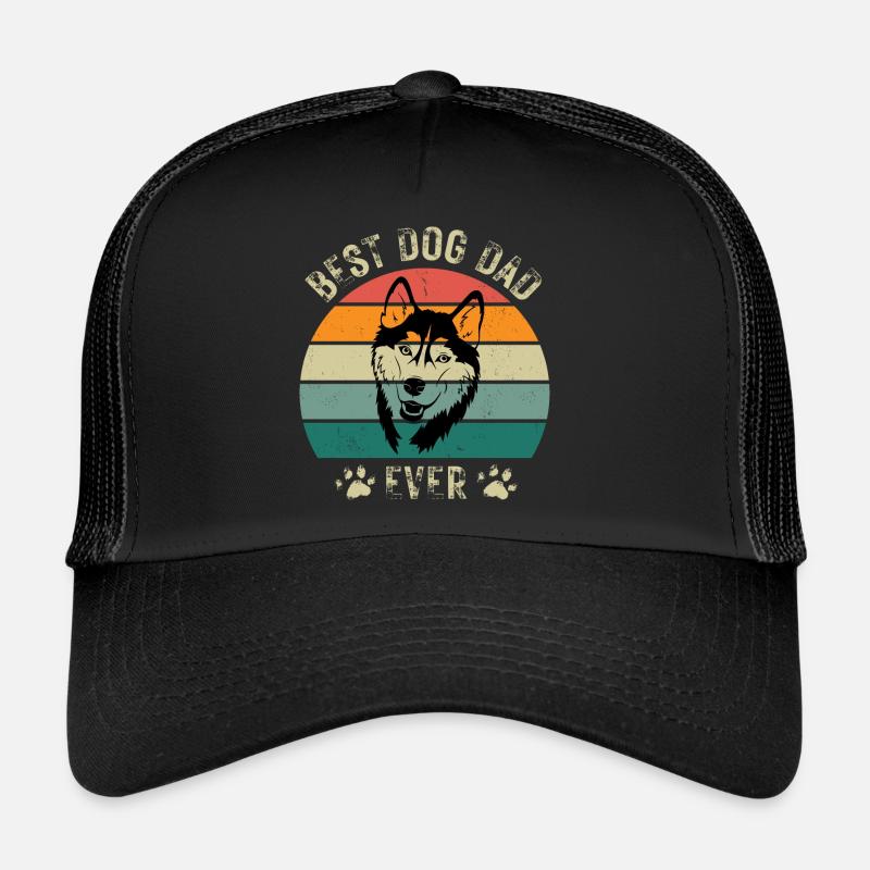 Hund Husky Hundepapa Vatertag Retro Geburtstag Trucker Cap