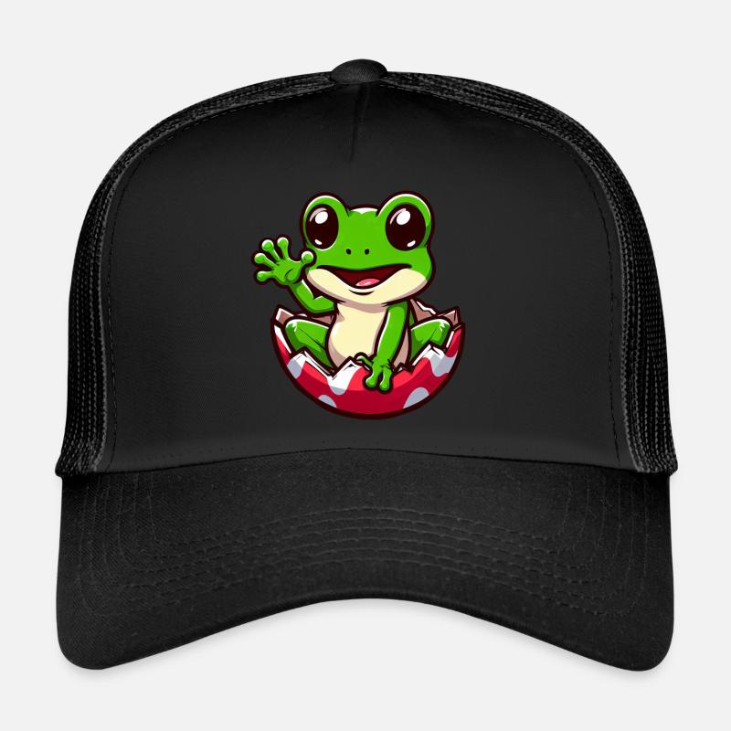 Oeuf de Pâques coloré avec conception de grenouille éclosion Casquette trucker 