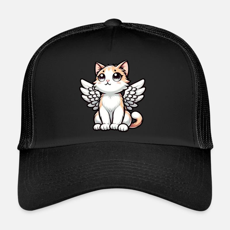 Dessin de bande dessinée ange chat mignon Casquette trucker 