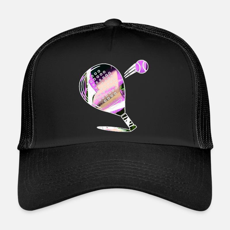 Padel Tennis, Tennis, Graffiti,pink - Trucker Cap - Schwarz/Schwarz