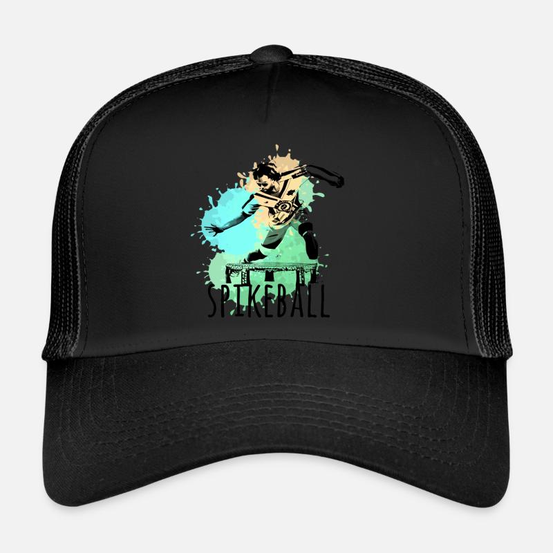 Spikeball, Sport, Graffiti, Malerei, illustration - Trucker Cap - Schwarz/Schwarz
