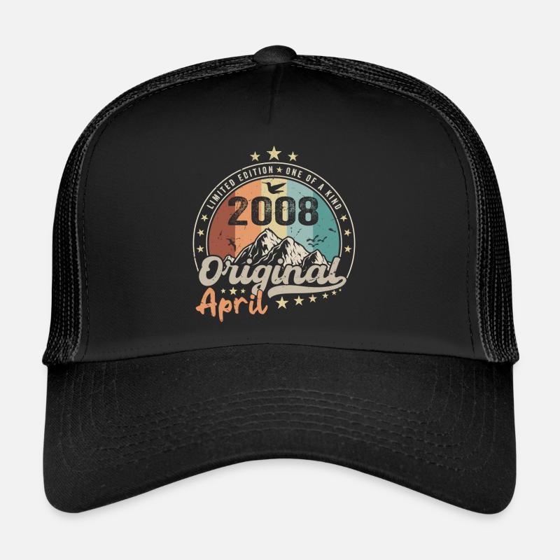2008 April 2008 Geburtstag April 2008 April - Trucker Cap - Schwarz/Schwarz