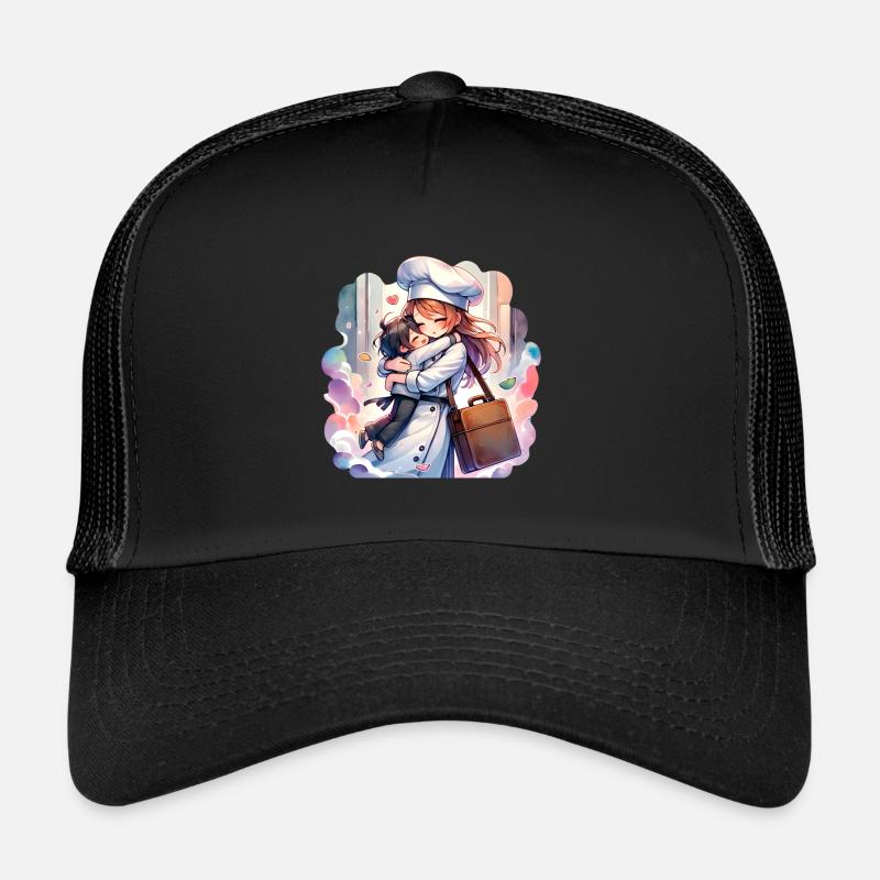 Eine Kochmutter umarmt ihr Kind Trucker Cap