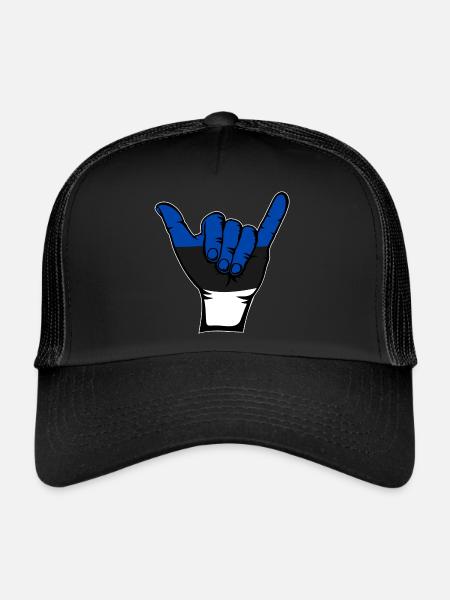 Estonia Flag Surfing Symbol - Trucker Cap - black/black - Front