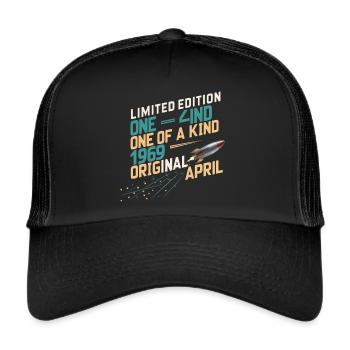 April 1969 Birthday April 1969 April - Trucker Cap - black/black - Front