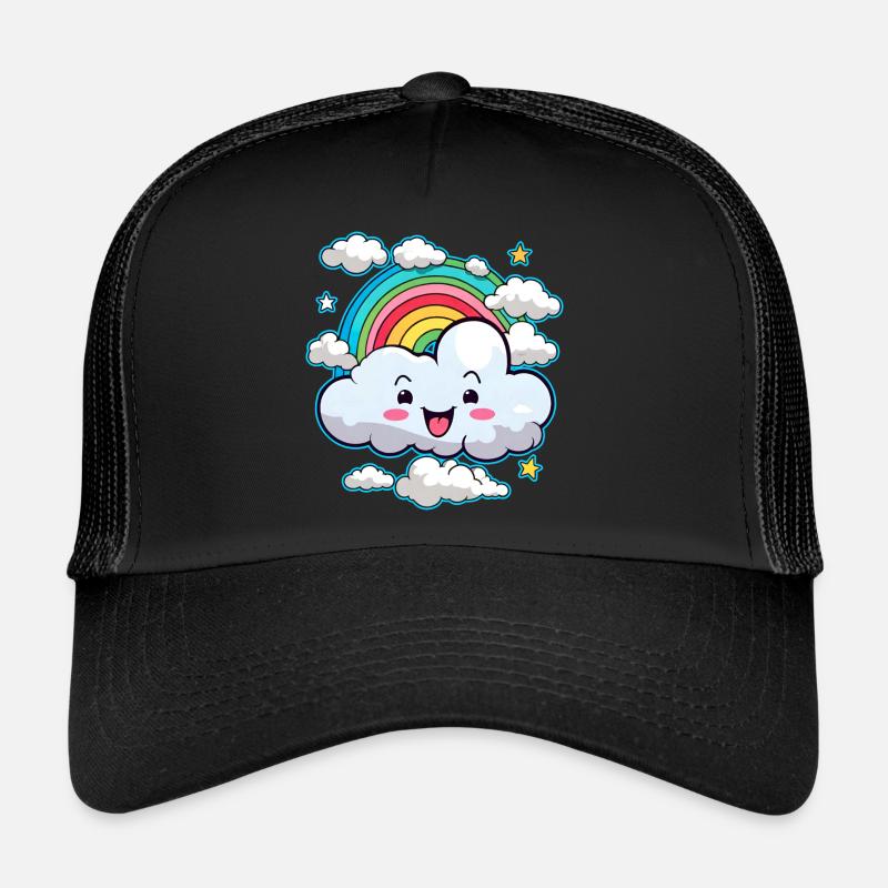 Nuage mignon avec arc-en-ciel Casquette trucker 